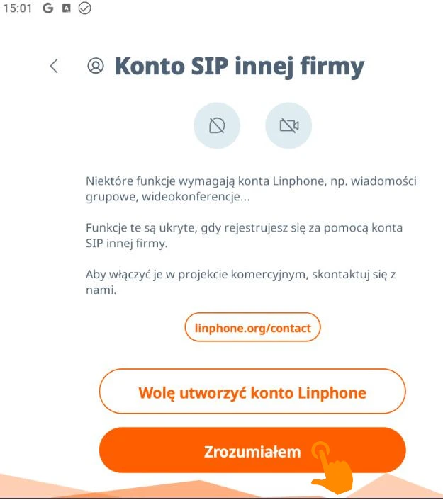 Linphone - інформація про додаткові функції